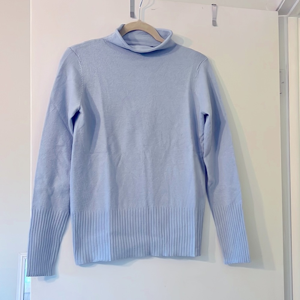 Baby blue roll neck top